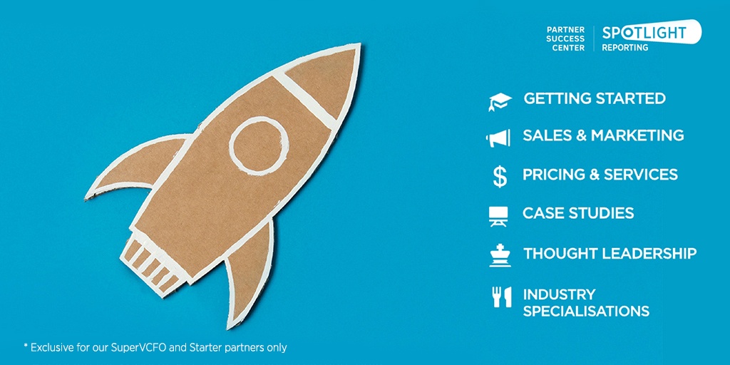 Partner Success Centre by Spotlight Reporting hero image rocket